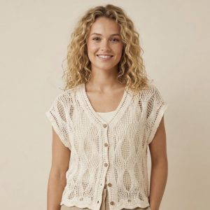 Amelia Cap Sleeve Crochet Waistcoat