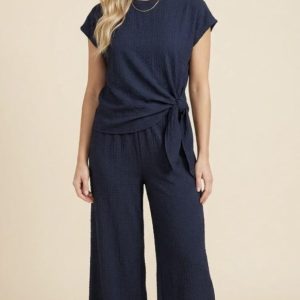 Joss Side Tie Crinkle Two Piece Set