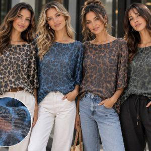 Cooper Cheetah Print Fine Knit Top