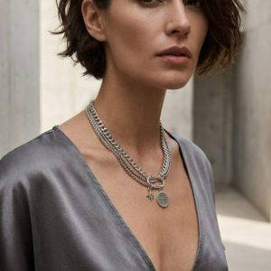 Envy 586 Short Multi Chain Necklace with Pendant