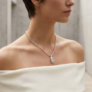 Envy 613 Short Diamante Drop Necklace in Gold & Silver