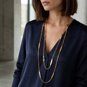 Envy 629 Long Multi Layer Gold Necklace