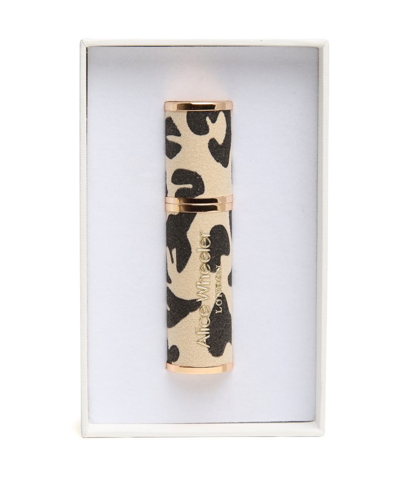Alice Wheeler Leopard Refillable Atomiser - Black & Olive