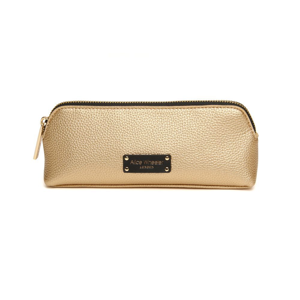 Alice Wheeler Gold Black Kensington Makeup Bag