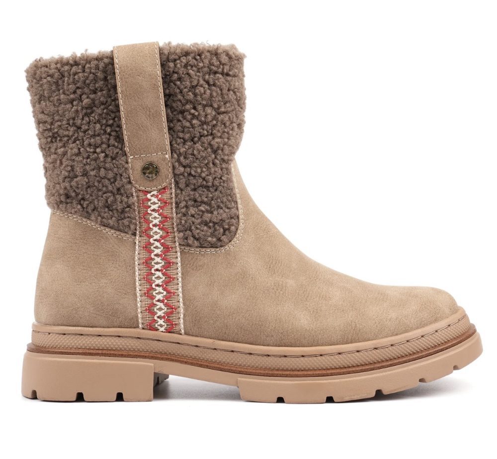 Lunar Dawn Taupe Ankle Boots