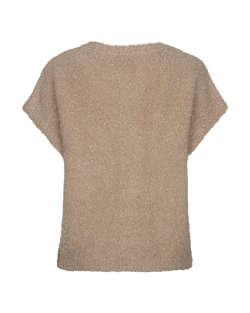 Red Button Sleeveless Boucle Knit - Image 3