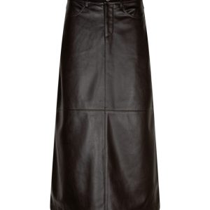 Red Button Alina Faux Leather Skirt in Expresso