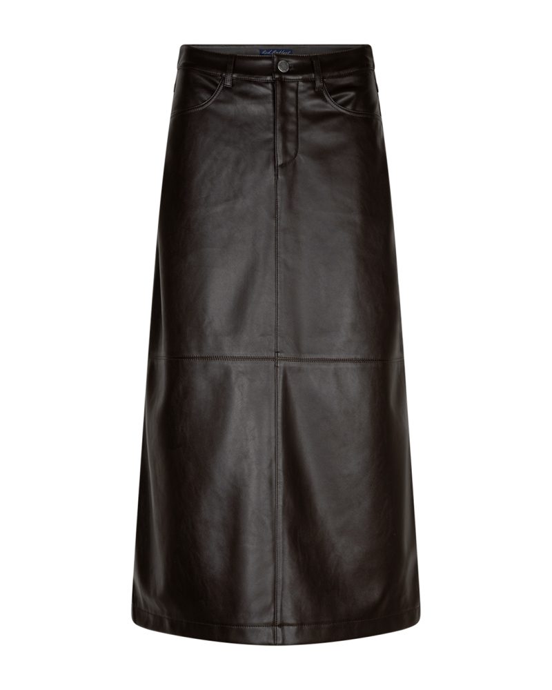 Red Button Alina Faux Leather Skirt in Expresso