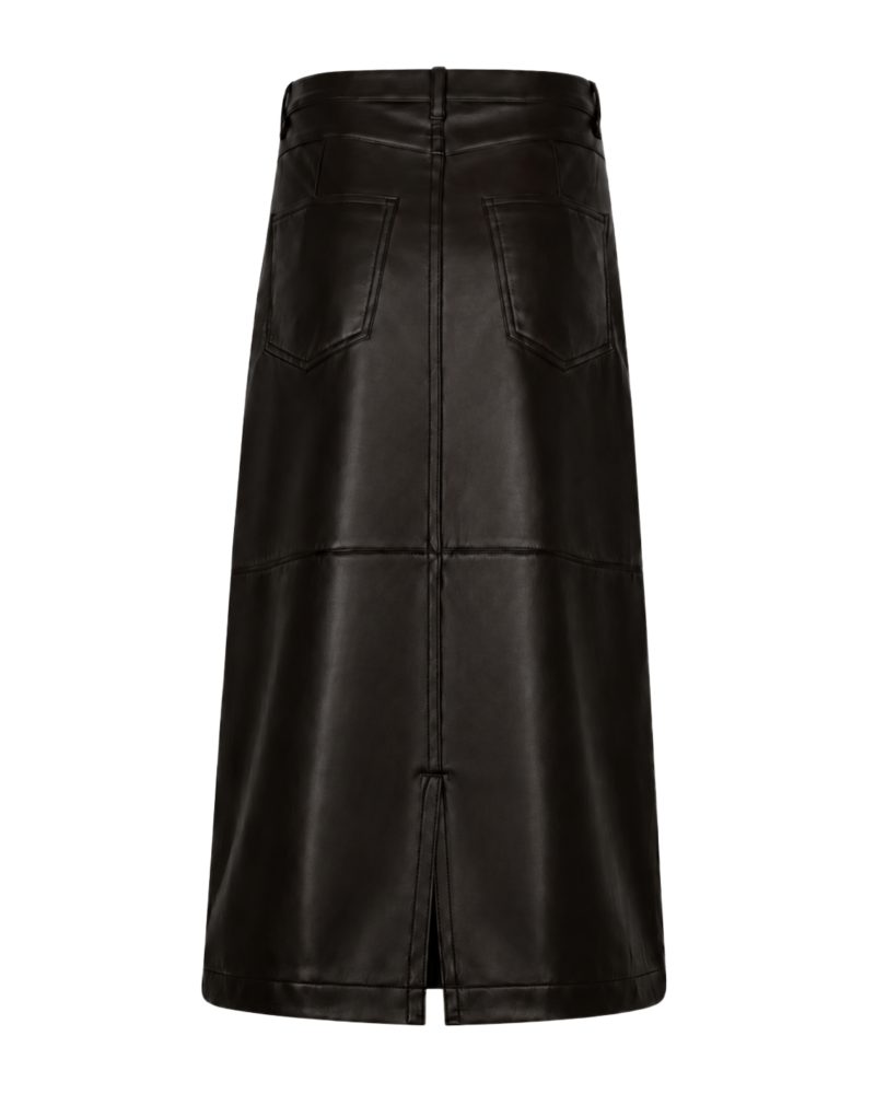 Red Button Alina Faux Leather Skirt in Expresso - Image 3