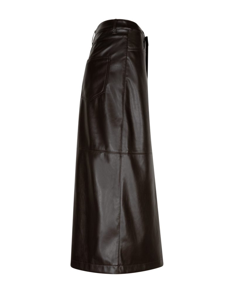 Red Button Alina Faux Leather Skirt in Expresso - Image 2