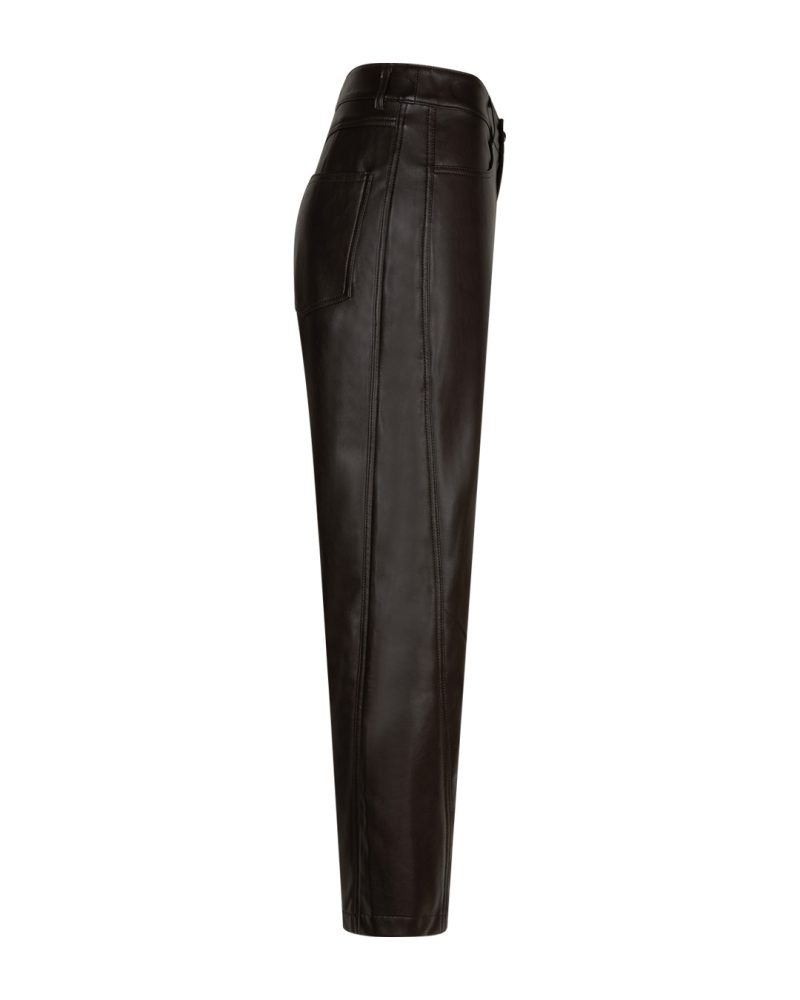 Red Button Caitlina Faux Leather Trousers in Burgundy & Expresso - Image 2