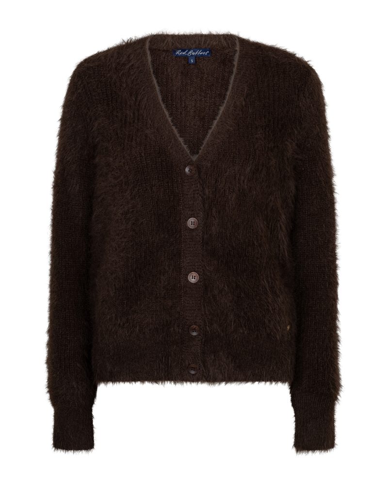 Red Button Fuzzy Cardigan - Image 4