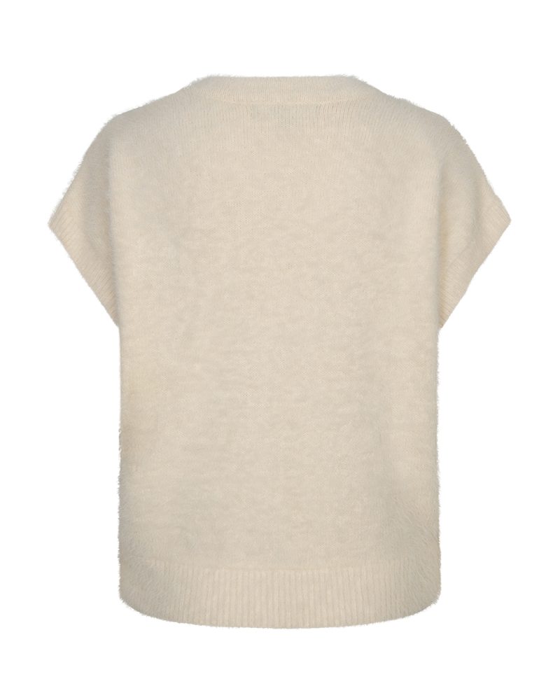 Red Button Sleeveless Fuzzy Cardigan - Image 5