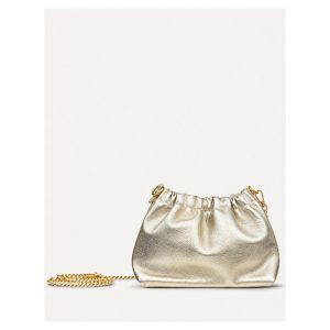Stella Grained Leather Pouch Bag