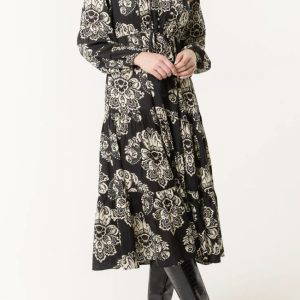 Abigail Button & Tassel Midi Dress