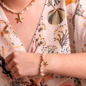 2005 Shell Starfish Natural 14K Gold Plated Bracelet