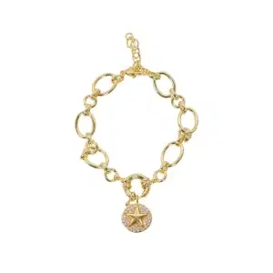 4607 Star Charm 14K Gold Plated Bracelet