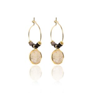 3301 Natural Stone 14K Black Earrings
