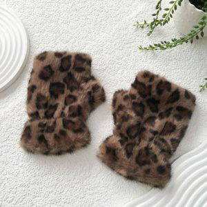 May Faux Fur Fingerless Gloves