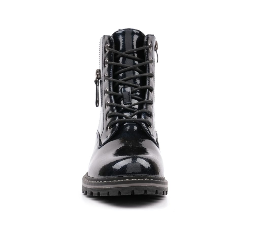 Lunar Allison Navy Patent Ankle Boot - Image 4