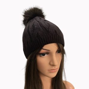 Pippa Brown Pom Pom Hat