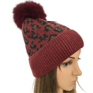Leopard Print Knitted Hat