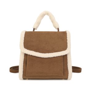 Samy Faux Shearling Trim Backpack